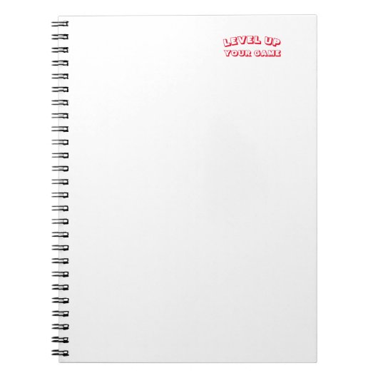 Notebook "Level up your game" Notizblock (Vorderseite)