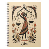 Notebook Libra Celestial Zodiac Art Notizblock (Vorderseite)