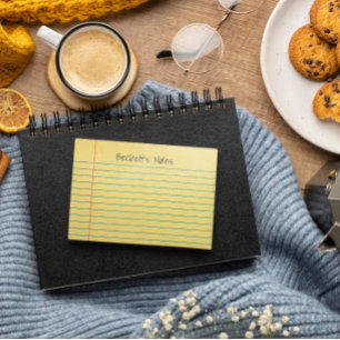 Notebook-Linien Gelb Ihren Namen hinzufügen Post-it Klebezettel