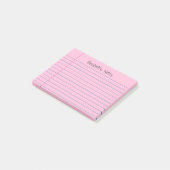 Notebook-Linien Rosa Name hinzufügen Post-it Klebezettel (angewinkelt)