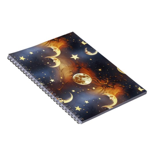 Notebook – Luxury Fiery Orange Celestial Notizblock (Rechte Seite)