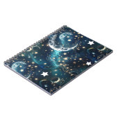 Notebook – Luxury Icy Blue Celestial Moon Phases Notizblock (Linke Seite)