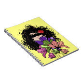 Notebook-Mädchen und Blume Notizblock (Rechte Seite)