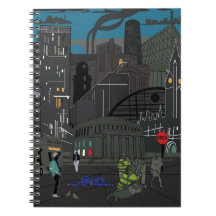Notebook Manchester Edgy Skyline Illustration