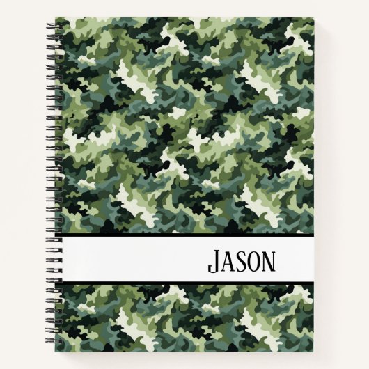 Notebook-Militär-Grüne Camouflage Notizblock (Vorderseite)