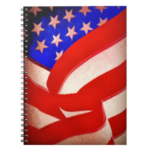Notebook mit amerikanischer Flagge (80 Seiten B&W) Notizblock (Vorderseite)