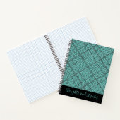 Notebook mit aquamariner RAUTE STRICK 8.5x11 + Tex Notizblock (Innenseite)