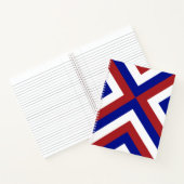 Notebook mit benutzerdefiniertem Rot, Weiß und Bla Notizblock (Innenseite)