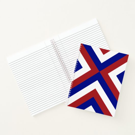 Notebook mit benutzerdefiniertem Rot, Weiß und Bla Notizblock (Innenseite)