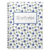 Notebook mit Blueberries und benutzerdefiniertem T Notizblock (Vorderseite)