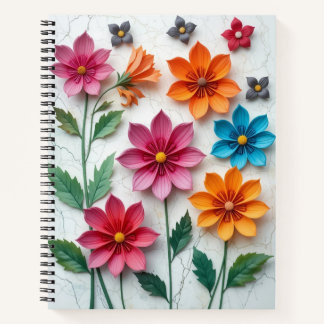 Notebook mit Blume Notizblock