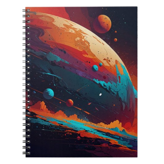 Notebook mit Cosmic Planet Design - Space Art Notizblock (Vorderseite)