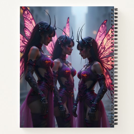 Notebook mit Cyberpunk-Fee Notizblock (Rückseite)