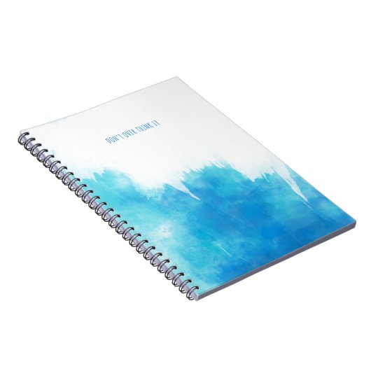 Notebook mit der Anweisung "DON'T OVER Denk IT". Notizblock (Rechte Seite)