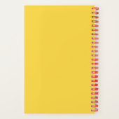 Notebook mit einem Mädchen mit einem Kranz blauer  Notizblock (Rückseite)