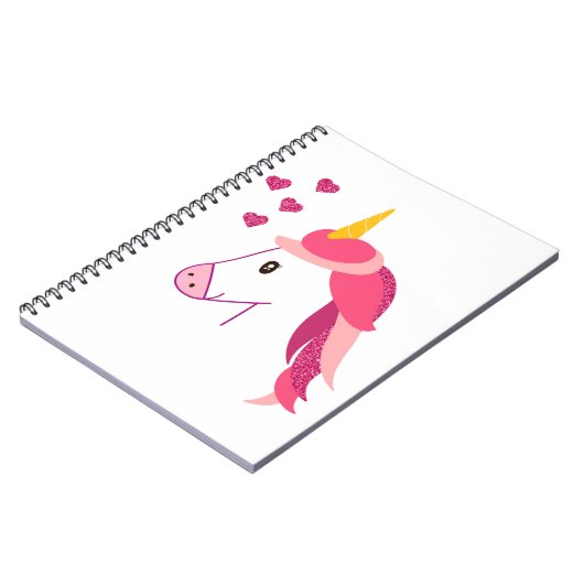 Notebook mit Einhorn für ein Mädchen. Notizblock (Linke Seite)