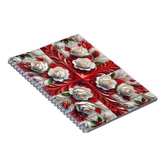 Notebook mit englischer Rose Notizblock (Rechte Seite)