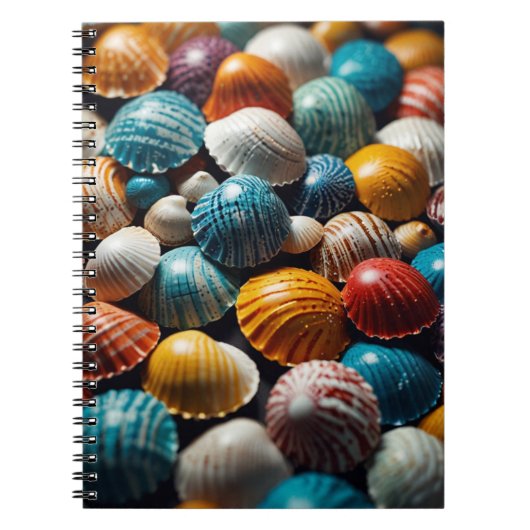 Notebook mit farbenfrohen Seashell-Design Notizblock (Vorderseite)