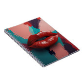 Notebook mit fett roten Lippen und Farben Notizblock (Rechte Seite)