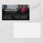 Notebook mit Finanzwesen | Bar Graph-Logo Visitenkarte (Vorne/Hinten)