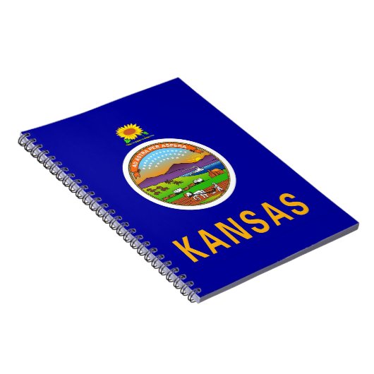 Notebook mit Flag von Kansas Staat Notizblock (Rechte Seite)