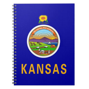 Notebook mit Flag von Kansas Staat Notizblock