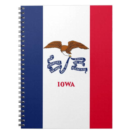 Notebook mit Flagge für Iowa-Staat Notizblock (Vorderseite)