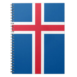 Notebook mit Flagge in Island Notizblock