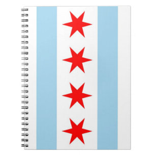 Notebook mit Flagge von Chicago, Illinois-Staat Notizblock