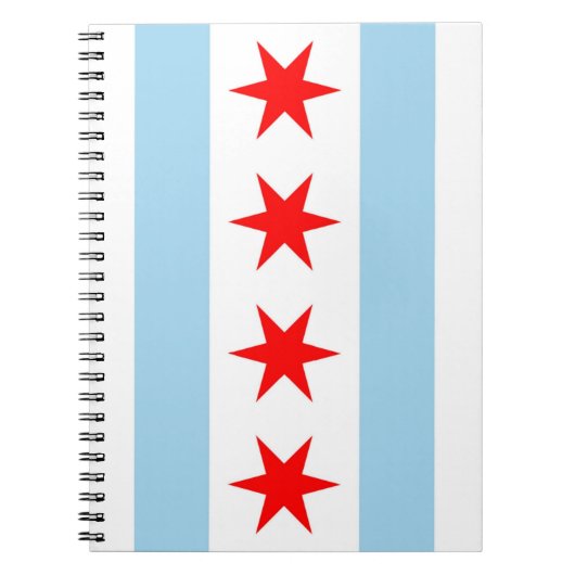 Notebook mit Flagge von Chicago, Illinois-Staat Notizblock (Vorderseite)