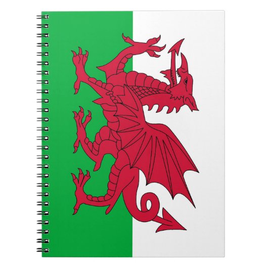Notebook mit Flagge von Wales Notizblock (Vorderseite)
