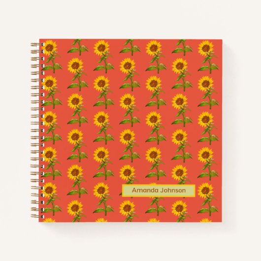 Notebook mit gelben Sonnenblumen Notizblock (Vorderseite)