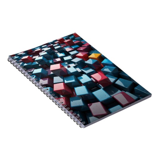 Notebook mit geometrischen 3D-Cubes Notizblock (Rechte Seite)