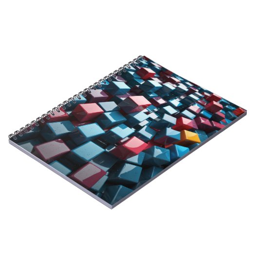 Notebook mit geometrischen 3D-Cubes Notizblock (Linke Seite)