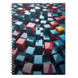 Notebook mit geometrischen 3D-Cubes Notizblock