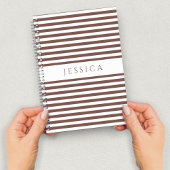 Notebook mit grauem und weißem Streifenmuster Notizblock