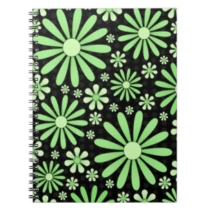 Notebook mit grüner Blume Notizblock