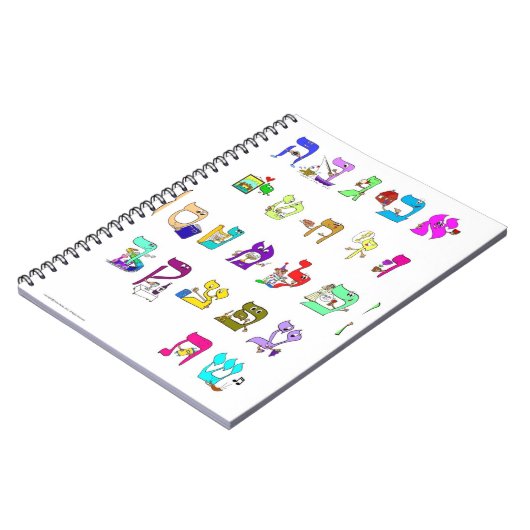Notebook mit hebräischem Alphabet Notizblock (Linke Seite)