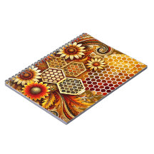 Notebook mit Honeycomb und Blumendesign