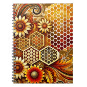 Notebook mit Honeycomb und Blumendesign Notizblock (Vorderseite)