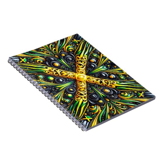 Notebook mit jamaikanischen Farben - Abstract Desi Notizblock (Rechte Seite)