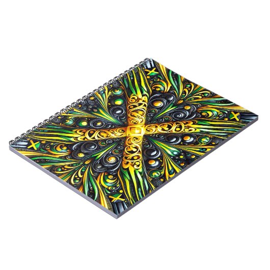Notebook mit jamaikanischen Farben - Abstract Desi Notizblock (Linke Seite)