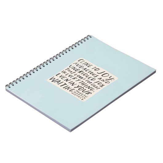 Notebook mit "Klammern an Freude" Notizblock (Linke Seite)