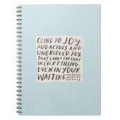 Notebook mit "Klammern an Freude" Notizblock (Vorderseite)