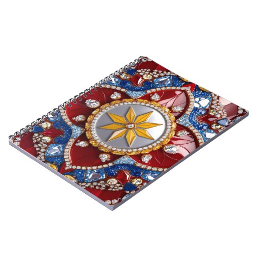 Notebook mit kolumbianischer Farbe Abstract Design Notizblock (Linke Seite)