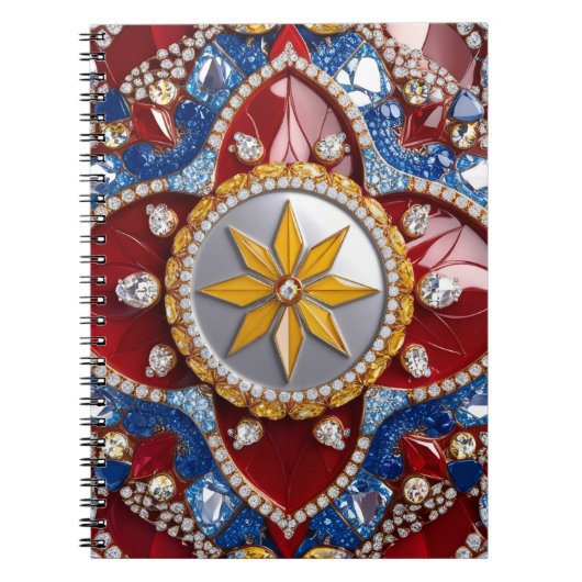 Notebook mit kolumbianischer Farbe Abstract Design Notizblock (Vorderseite)