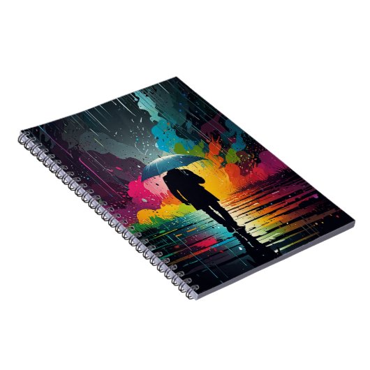 Notebook mit lebendiger Regenschauer Notizblock (Rechte Seite)