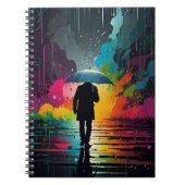 Notebook mit lebendiger Regenschauer Notizblock (Vorderseite)
