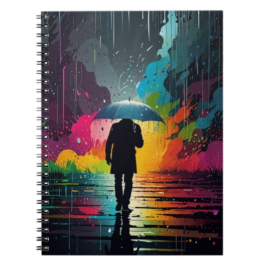 Notebook mit lebendiger Regenschauer Notizblock (Vorderseite)