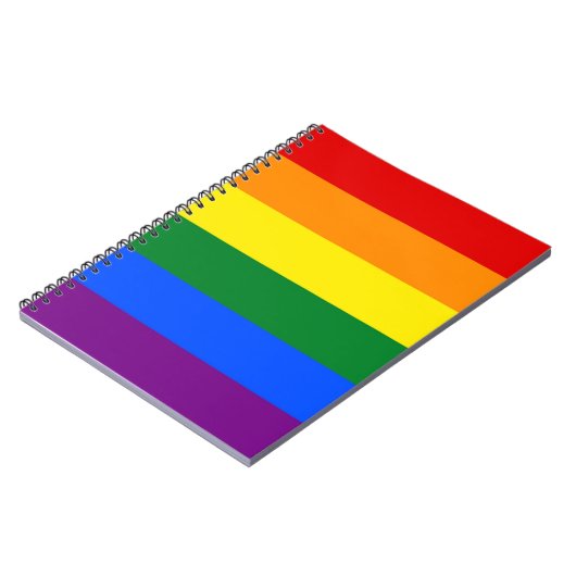 Notebook mit LGBT-Flag mit Regenbogen Notizblock (Linke Seite)